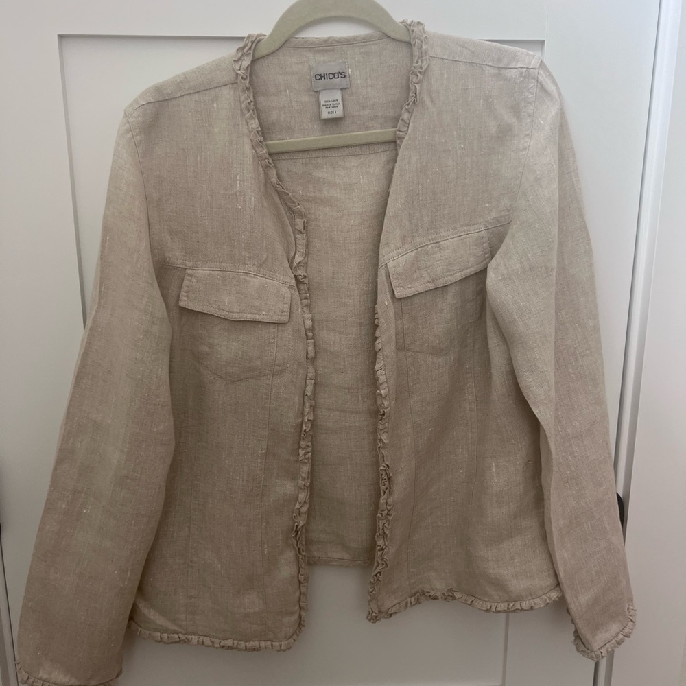 Chico's Beige Linen Blazer- size 1